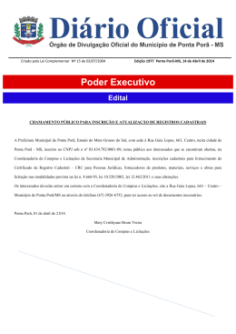 Poder Executivo - Prefeitura Municipal de Ponta Por&atilde;
