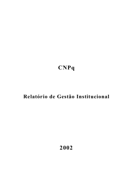 Relatório de Gestão Institucional do CNPq