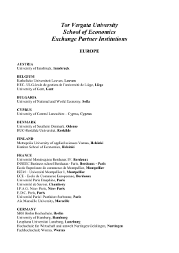 Exchange Partner Institutions