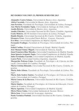 REVISORES VOLUMEN 35, PRIMER SEMESTRE 2013 Alejandro
