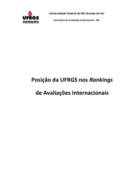 Posi&ccedil;&atilde;o da UFRGS nos Rankings de Avalia&ccedil;&otilde;es Internacionais