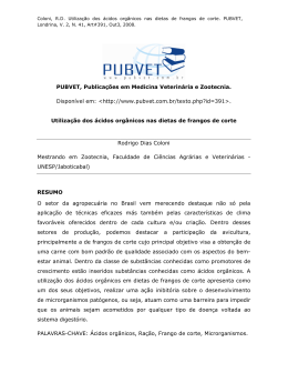 Utiliza&ccedil;&atilde;o dos &aacute;cidos org&acirc;nicos nas dietas de frangos de