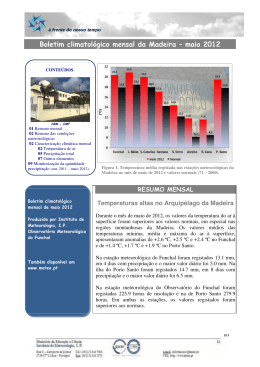 Boletim climatológico mensal da Madeira – maio 2012