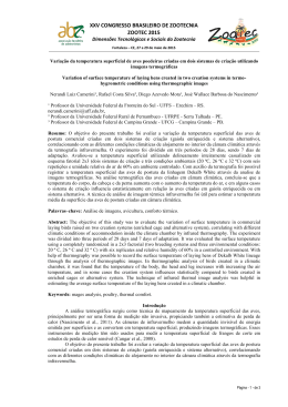 XXV CONGRESSO BRASILEIRO DE ZOOTECNIA ZOOTEC 2015