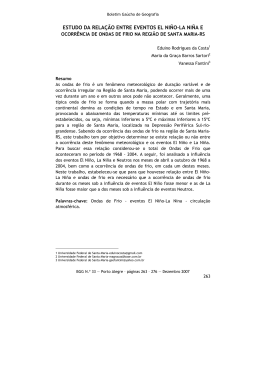 estudo da rela&ccedil;&atilde;o entre eventos el ni&ntilde;o-la ni&ntilde;a e