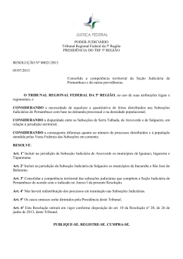 Resolução nº 21 do TRF-5ª Região, 05/07/2013