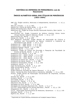 HIST&Oacute;RIA DA IMPRENSA DE PERNAMBUCO, Luiz do Nascimento