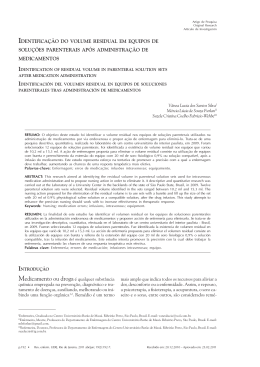 identificação do volume residual em equipos de