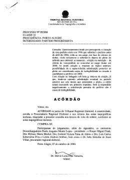 PROCESSO NQ 092004 CLASSE 22 - Tribunal Regional Eleitoral