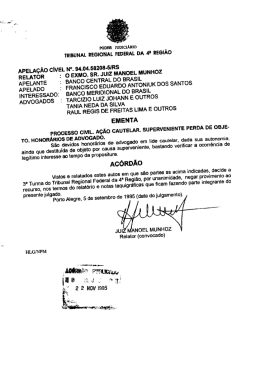 APELA&Ccedil;&Atilde;O C&Iacute;VEL N&deg;. 94.04.58208-5IRS RELATOR i O EXMO. SR