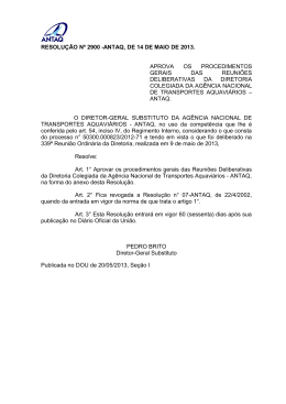 aprova os procedimentos gerais das reuni&otilde;es deliberativas