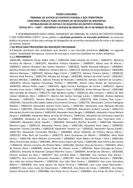 Edital n. 5 - Resultado provisório na inscrição