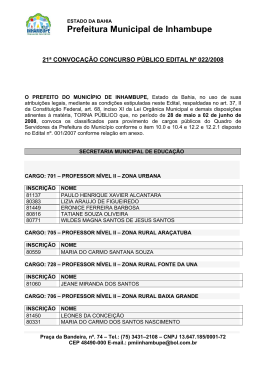 21&ordf; Convoca&ccedil;&atilde;o de Classificados
