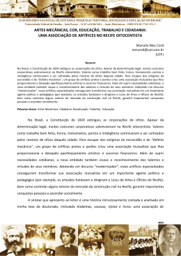 artes mec&acirc;nicas, cor, educa&ccedil;&atilde;o, trabalho e cidadania