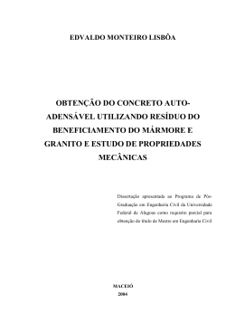 obten&ccedil;&atilde;o do concreto auto- adens&aacute;vel utilizando res&iacute;duo do