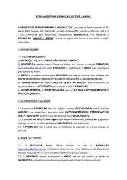 REGULAMENTO DA PROMOÇÃO “INDIQUE 1 AMIGO” A