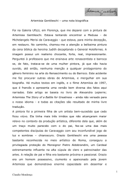 1 Claudio Mendonça Artemisia Gentileschi – uma nota biográfica