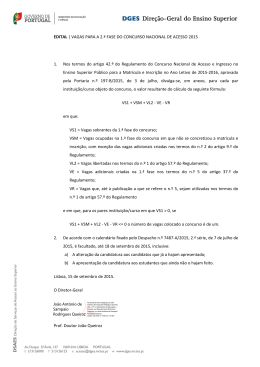 Edital de Vagas para a 2.&ordf; Fase