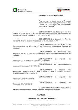 RESOLU&Ccedil;&Atilde;O CEPE N&ordm; 027/2015 Fixa normas e vagas para o