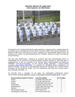 Marinha oferece 44 vagas para nível superior em São Paulo