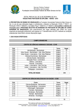 Portador de Diplomas UFMS 2015 - Ver&atilde;o