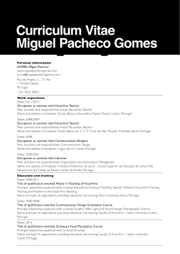 Curriculum Vitae Miguel Pacheco Gomes