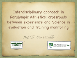 Interdisciplinary approach in Paralympic Athletics: crossroads