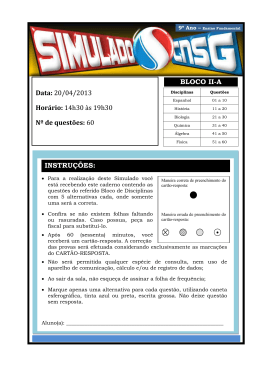 BLOCO II-A INSTRUÇÕES: INSTRUÇÕES: Data: 20/04/2013