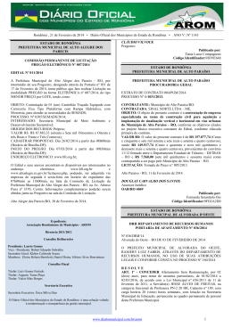 Rondônia , 21 de Fevereiro de 2014 • Diário Oficial dos Municípios