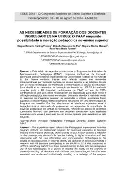 As necessidades de forma&ccedil;&atilde;o dos docentes
