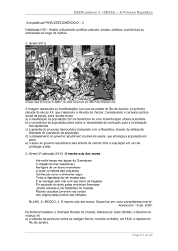 ENEM caderno 3 &ndash; BRASIL &ndash; A Primeira Rep&uacute;blica