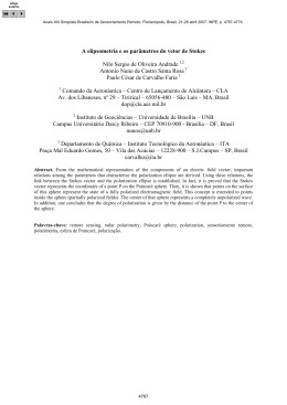 A elipsometria e os par&acirc;metros do vetor de Stokes Andrade, N. S. O.