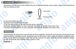 Aproxi`ma-se um im&atilde; de um anel rne t&aacute;l`&fnof;co fixo em um suporte