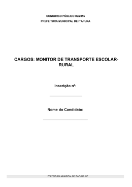 CARGOS: MONITOR DE TRANSPORTE ESCOLAR- RURAL