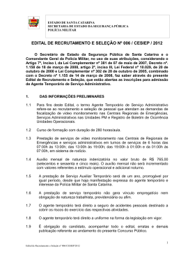 Edital 006/CESIEP/2012 - Pol&iacute;cia Militar de Santa Catarina