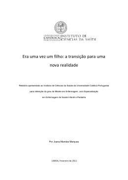 Era uma vez um filho: a transi&ccedil;&atilde;o para uma nova realidade