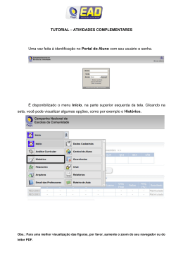 TUTORIAL – ATIVIDADES COMPLEMENTARES Uma vez feita à