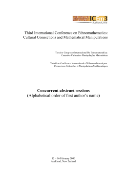 Concurrent abstract sessions (Alphabetical order of first author`s