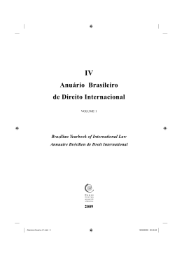 IV Anu&aacute;rio Brasileiro de Direito Internacional