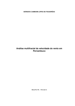 Análise multifractal da velocidade do vento em Pernambuco