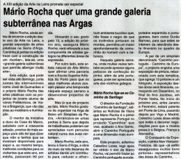 Mário Rocha quer uma grande galeria subterrânea nas argas