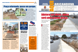 Adutora em obras: agora ser&aacute; uma grande pra&ccedil;a.