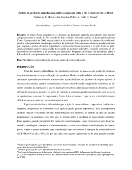 Destino da produ&ccedil;&atilde;o agr&iacute;cola: uma an&aacute;lise comparada