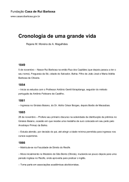 Cronologia de uma grande vida - Fundação Casa de Rui Barbosa