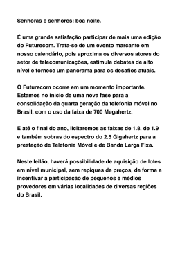 Discurso do presidente da Anatel, João Rezende, na abertura do