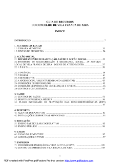 guia de recursos do concelho de vila franca de xira &iacute;ndice