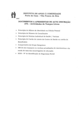 Documentos Necess&aacute;rios