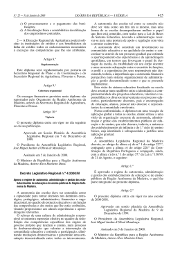 Decreto Legislativo Regional n.&ordm; 4/2000/M, de 31 de Janeiro