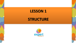 Structure Class – Lesson 1