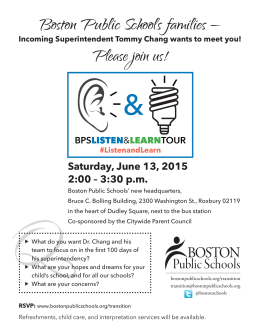 Boston Public Schools families — Please join us! - Curley K